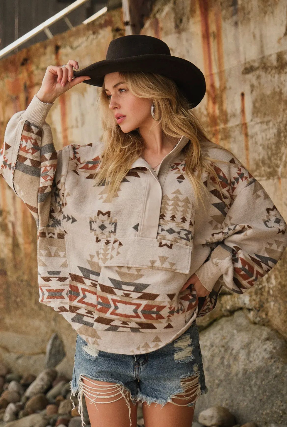 Brown Aztec Pullover Sweater – Wild Roots Boutique